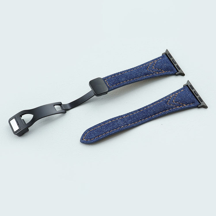 Rigtigt Cool Metal Og Nylon Universal Rem passer til Apple Smartwatch - Blå#serie_3