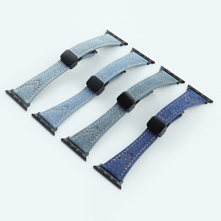 Rigtigt Cool Metal Og Nylon Universal Rem passer til Apple Smartwatch - Blå#serie_3