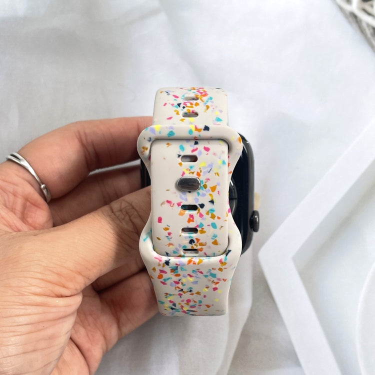 Sejt Silikone Universal Rem passer til Apple Smartwatch - Hvid#serie_6