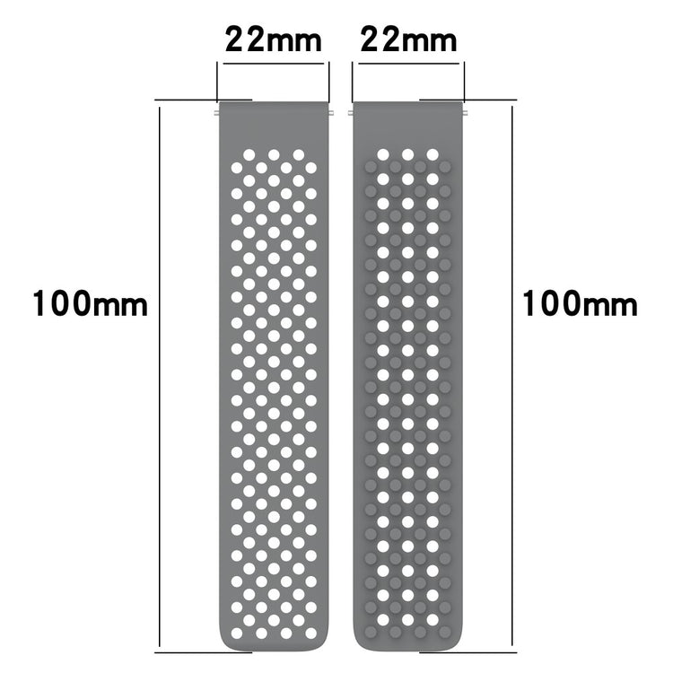 Huawei Watch GT 4 / 3 / 2 46mm Silicone Watch Strap 22mm Breathable Quick Release Watch Band - White / Black#serie_2