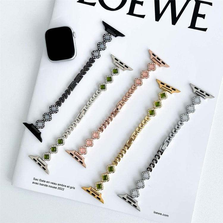 Vildt Fantastisk Rhinsten Universal Rem passer til Apple Smartwatch - Sølv#serie_4