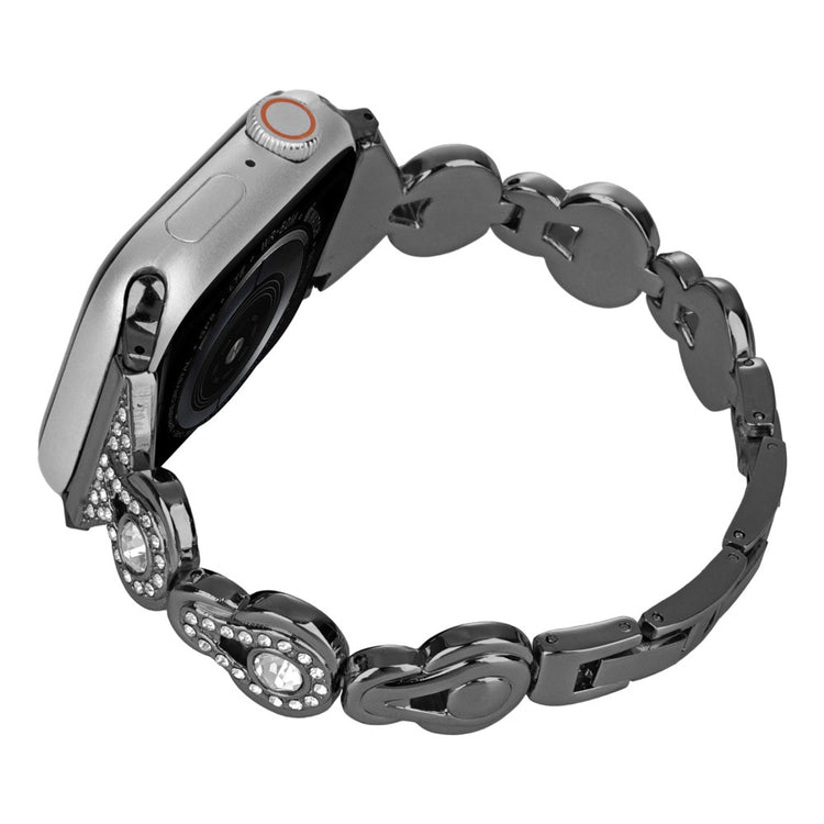 Vildt Fed Rhinsten Universal Rem passer til Apple Smartwatch - Sort#serie_1