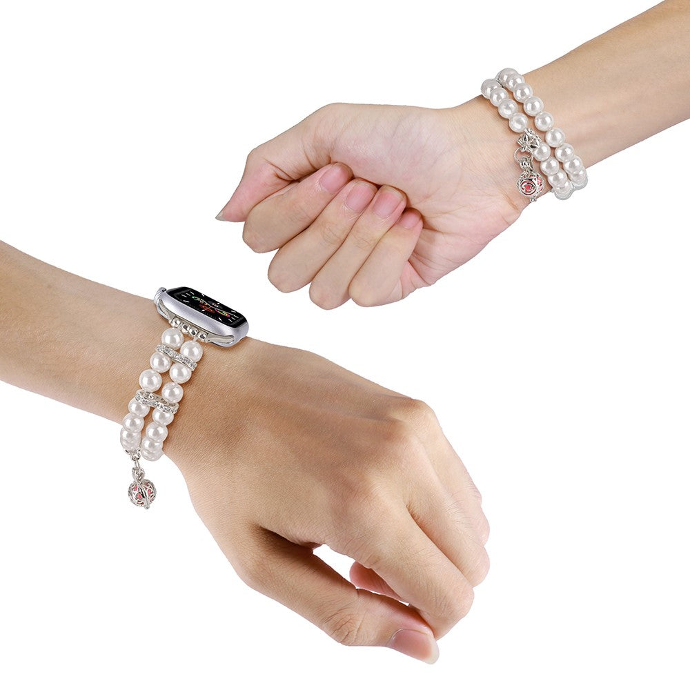 Watch Strap Apple Watch 49mm / 45mm / 44mm / 42mm Beads Bracelet Band - White#serie_2
