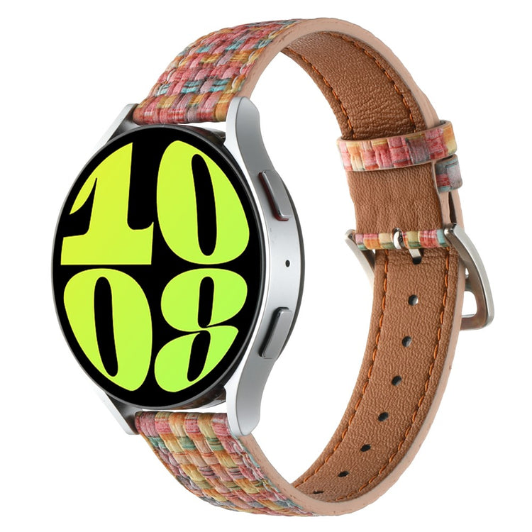 Garmin Active 5 / Samsung Galaxy Watch6 Classic 47mm 43mm Watch Band 20mm Braided Vegan Leather Wrist Strap - Pink Blue#serie_6