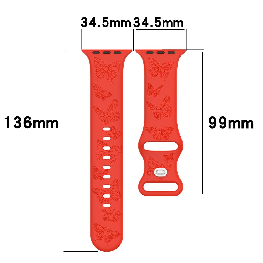 Apple Watch Series 41mm / 40mm / 38mm Watch Band Butterfly Silicone Strap - Dark Cherry#serie_2