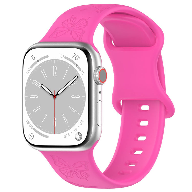 Rigtigt Fed Silikone Universal Rem passer til Apple Smartwatch - Pink#serie_10