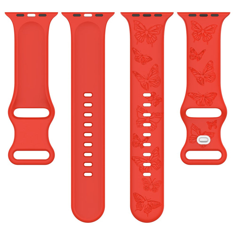 Rigtigt Fed Silikone Universal Rem passer til Apple Smartwatch - Pink#serie_10