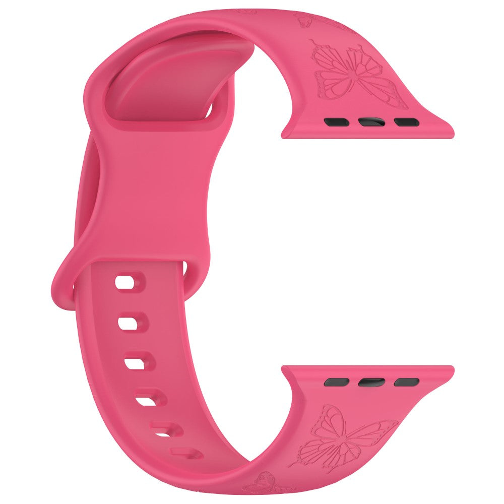 Rigtigt Fed Silikone Universal Rem passer til Apple Smartwatch - Pink#serie_13