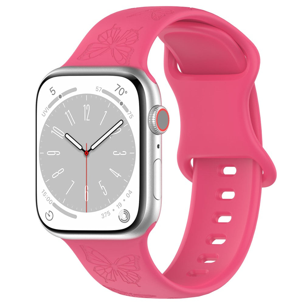 Rigtigt Fed Silikone Universal Rem passer til Apple Smartwatch - Pink#serie_13