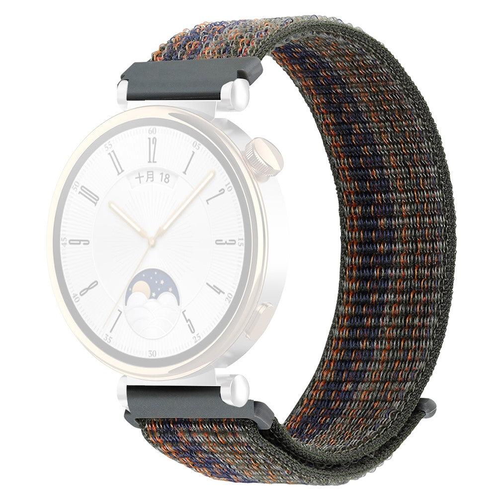 Huawei Watch GT 4 41mm / Garmin Venu 3S Nylon Watch Strap 18mm Sports Watchband - Dark Green+Orange#serie_2