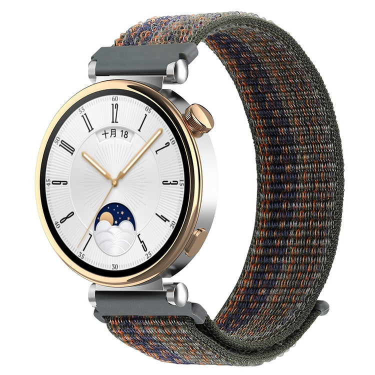 Huawei Watch GT 4 41mm / Garmin Venu 3S Nylon Watch Strap 18mm Sports Watchband - Dark Green+Orange#serie_2