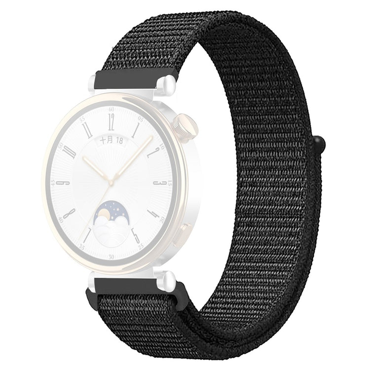 Huawei Watch GT 4 41mm / Garmin Venu 3S Watch Band 18mm Nylon Loop Adjustable Wrist Strap - Dark Black#serie_1