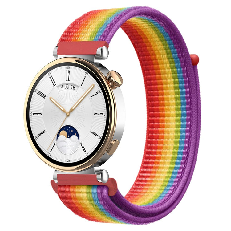 Huawei Watch GT 4 41mm / Garmin Venu 3S Watch Band 18mm Nylon Loop Adjustable Wrist Strap - Rainbow#serie_4