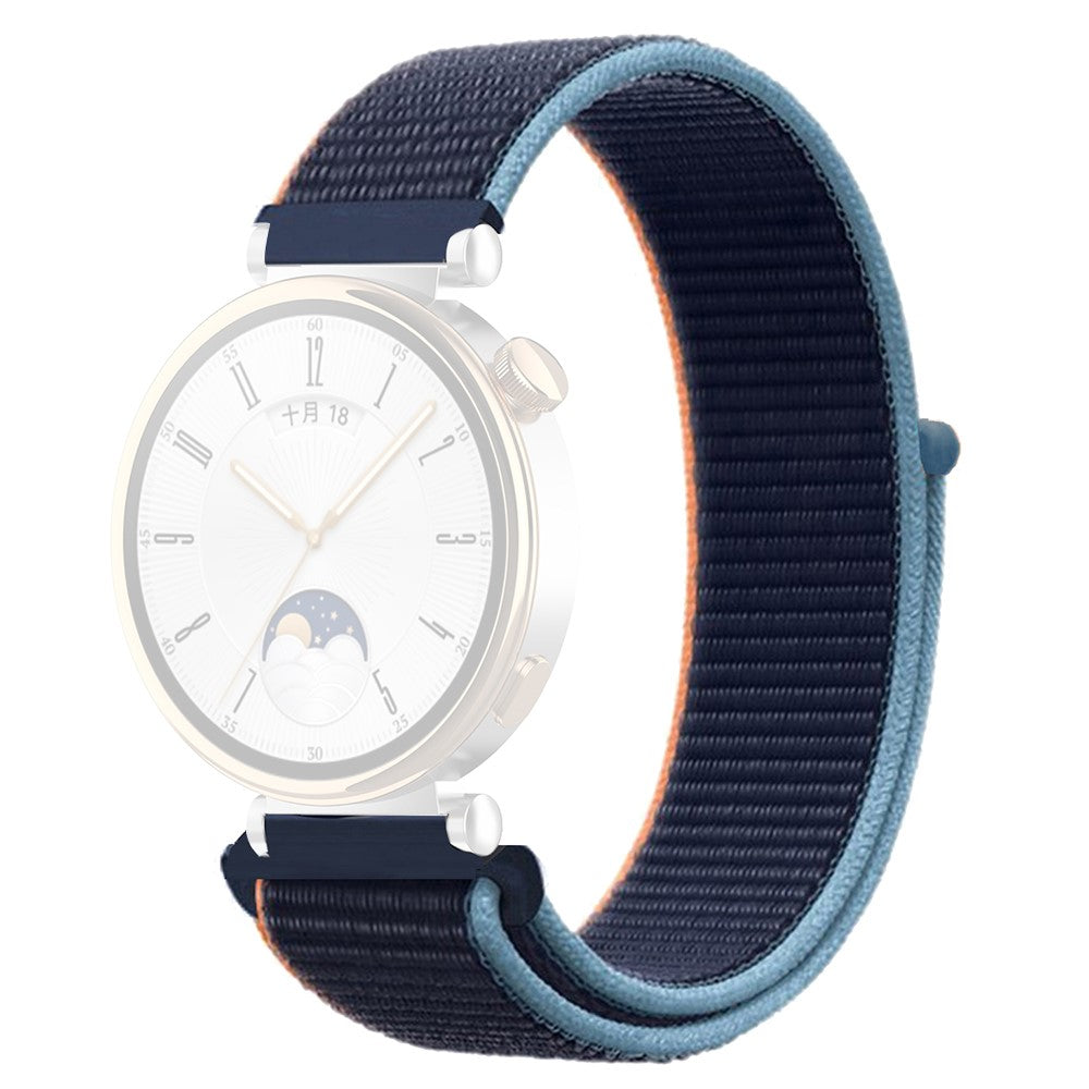 Huawei Watch GT 4 41mm / Garmin Venu 3S Watch Band 18mm Nylon Loop Adjustable Wrist Strap - Dark Navy Blue+Blue#serie_16