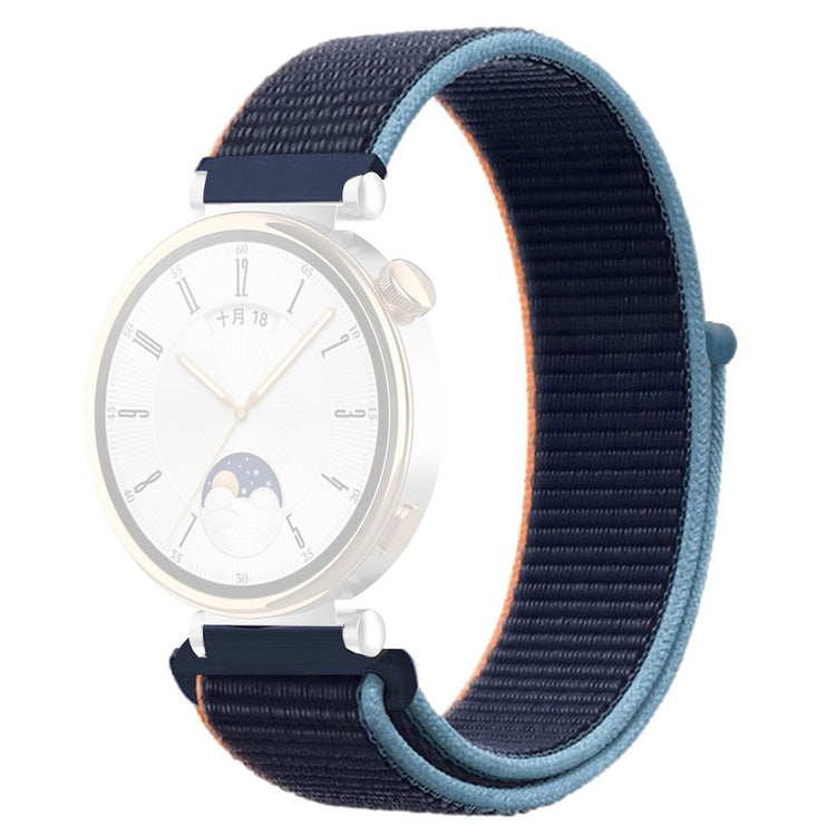 Huawei Watch GT 4 41mm / Garmin Venu 3S Watch Band 18mm Nylon Loop Adjustable Wrist Strap - Dark Navy Blue+Blue#serie_16
