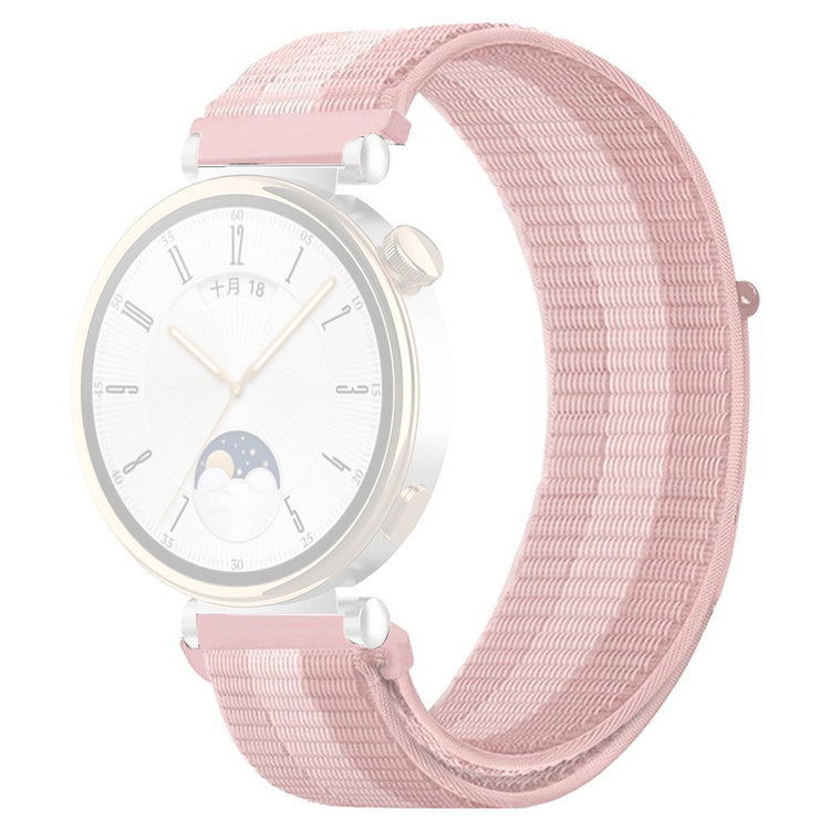 Huawei Watch GT 4 41mm / Garmin Venu 3S Watch Band 18mm Nylon Loop Adjustable Wrist Strap - Pink+White+Pink#serie_20
