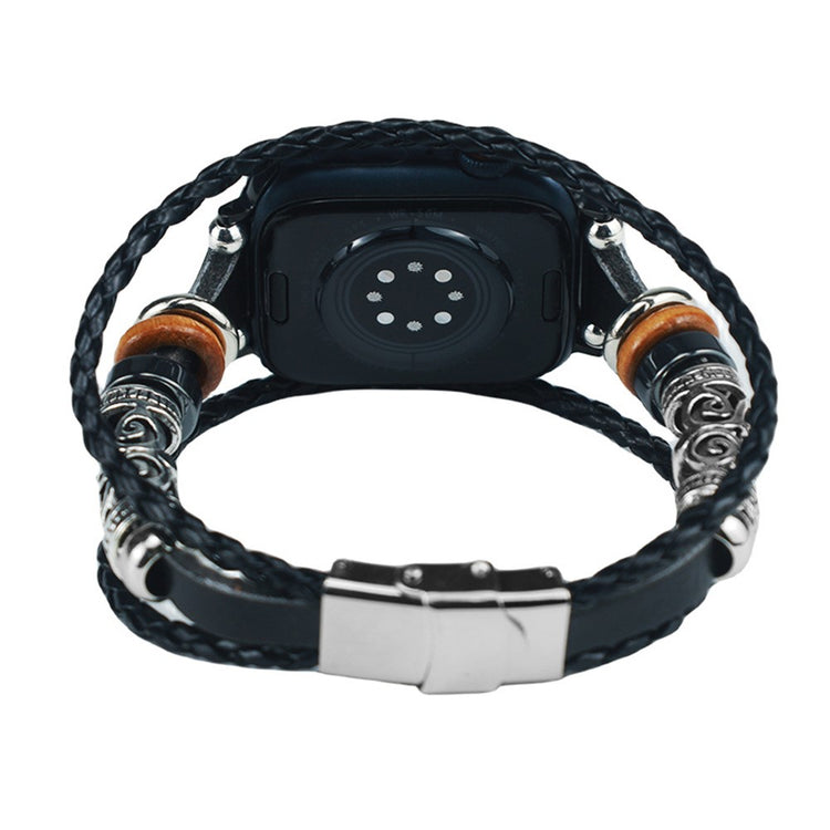 Apple Watch Series 41mm / 40mm / 38mm Watch Strap Retro Band - Black#serie_1