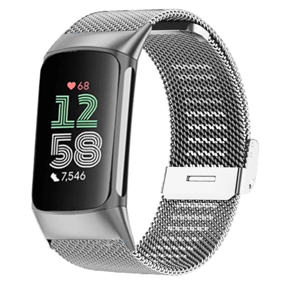 Fitbit Charge 6 / 5 Milanese Mesh Watch Bands Replacement Watch Straps - Silver#serie_2