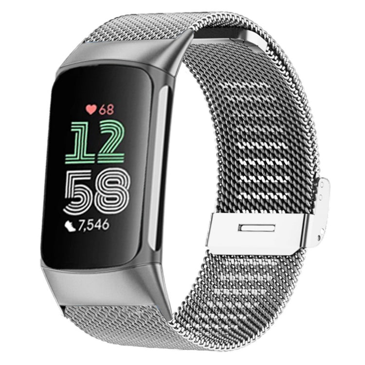 Fitbit Charge 6 / 5 Milanese Mesh Watch Bands Replacement Watch Straps - Silver#serie_2