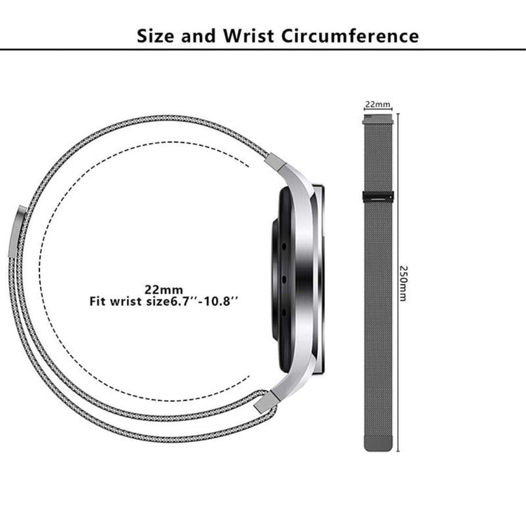 KALEBOL KLB-ML-001 Samsung Galaxy Watch3 45mm / Huawei Watch Ultimate Milanese Watch Strap 22mm Magnetic Metal Watch Band - Rose Gold#serie_1