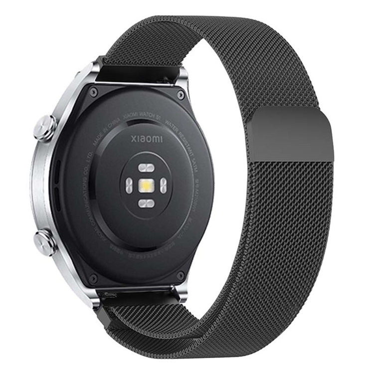 KALEBOL KLB-ML-001 Samsung Galaxy Watch3 45mm / Huawei Watch Ultimate Milanese Watch Strap 22mm Magnetic Metal Watch Band - Black#serie_3