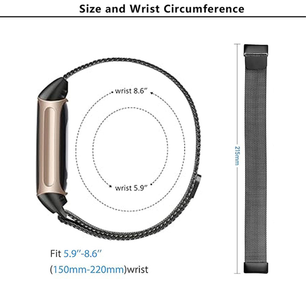 Godt Metal Universal Rem passer til Fitbit Charge 5 / Fitbit Charge 6 - Sølv#serie_6