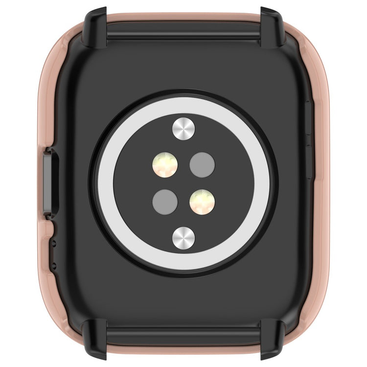 Rigtigt Godt Cover med Skærmbeskytter i Silikone og Glas passer til Amazfit Active - Pink#serie_5