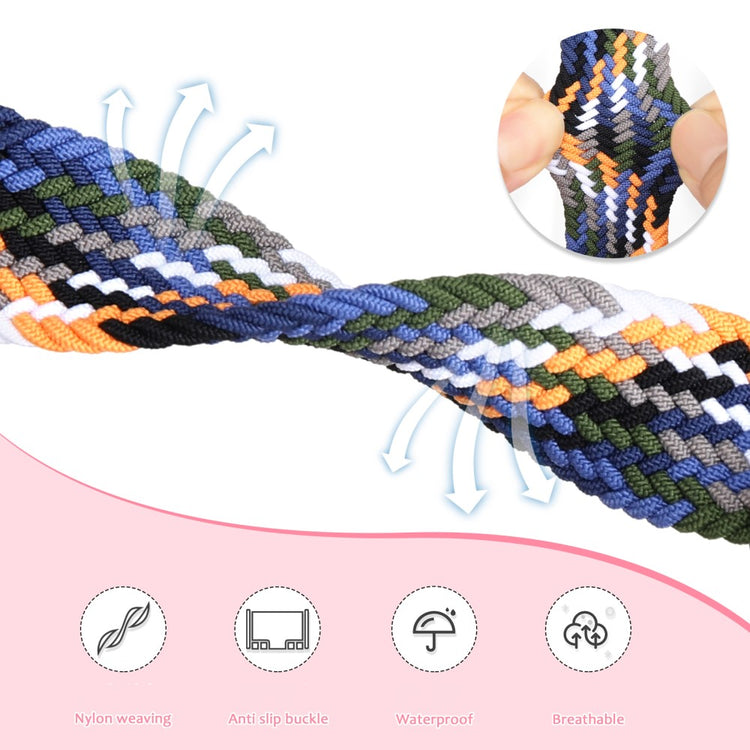 Super Pænt Nylon Universal Rem passer til Smartwatch - Sort#serie_6