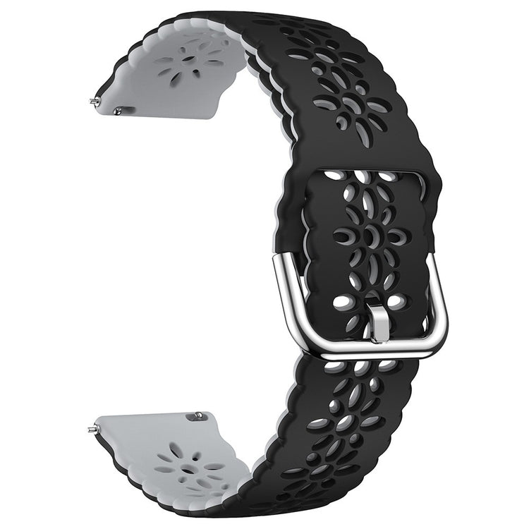 20mm Universal dual color blossom hollow strap - Black+Grey#serie_6