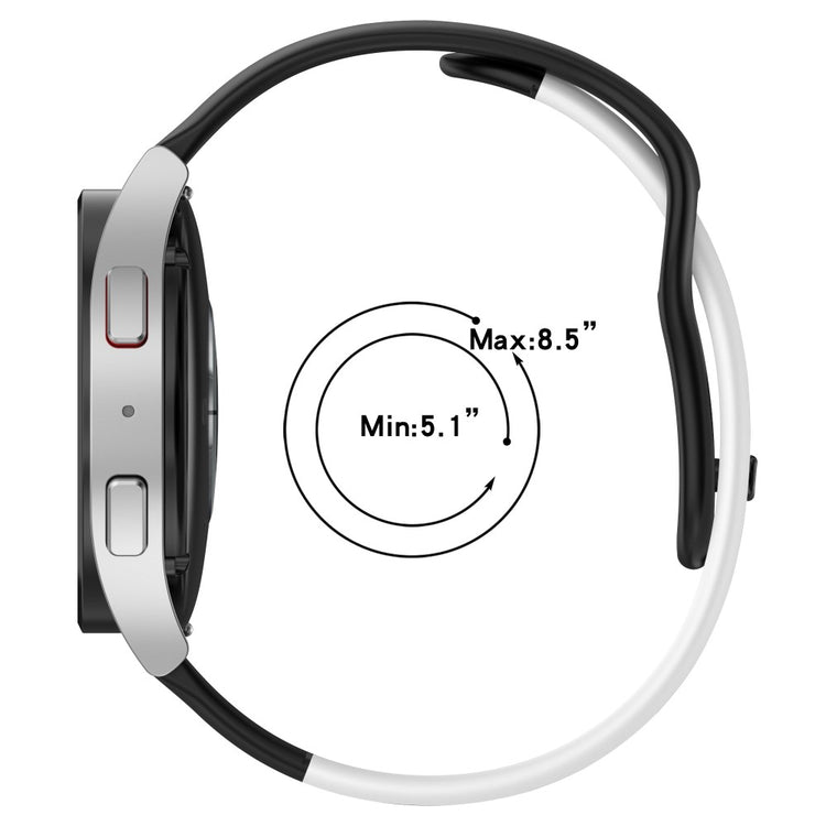 22mm Universal dual color silicone strap - Grey / White#serie_8