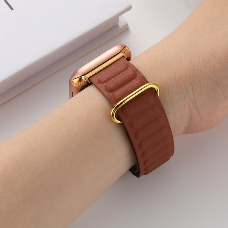 Super Fantastisk Ægte Læder Universal Rem passer til Apple Smartwatch - Brun#serie_2