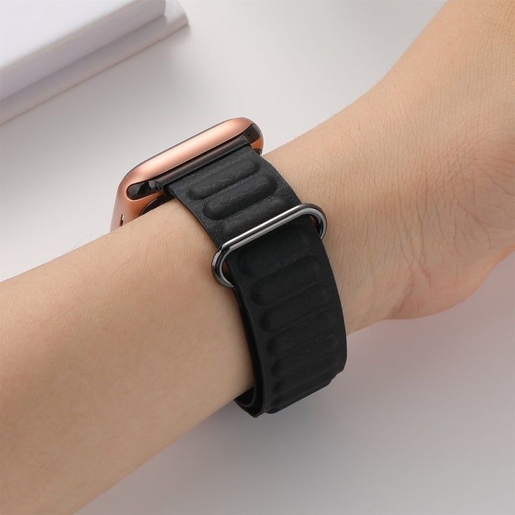 Super Fantastisk Ægte Læder Universal Rem passer til Apple Smartwatch - Sort#serie_3