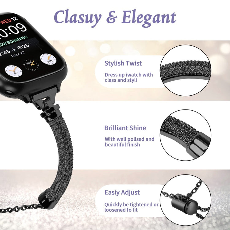 Super Smuk Metal Universal Rem passer til Apple Smartwatch - Sort#serie_1