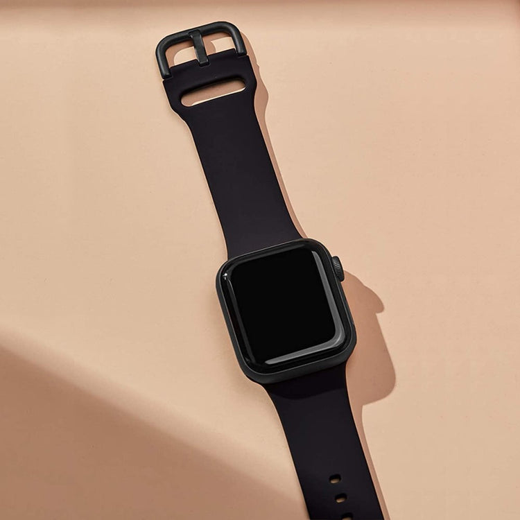 Flot Silikone Universal Rem passer til Apple Smartwatch - Sort#serie_3