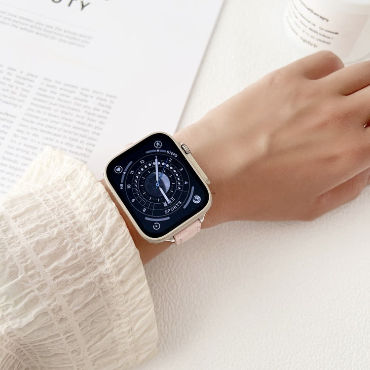 Meget Komfortabel Ægte Læder Universal Rem passer til Apple Smartwatch - Brun#serie_4