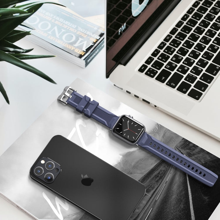 Mega Pænt Silikone Universal Rem passer til Apple Smartwatch - Blå#serie_3