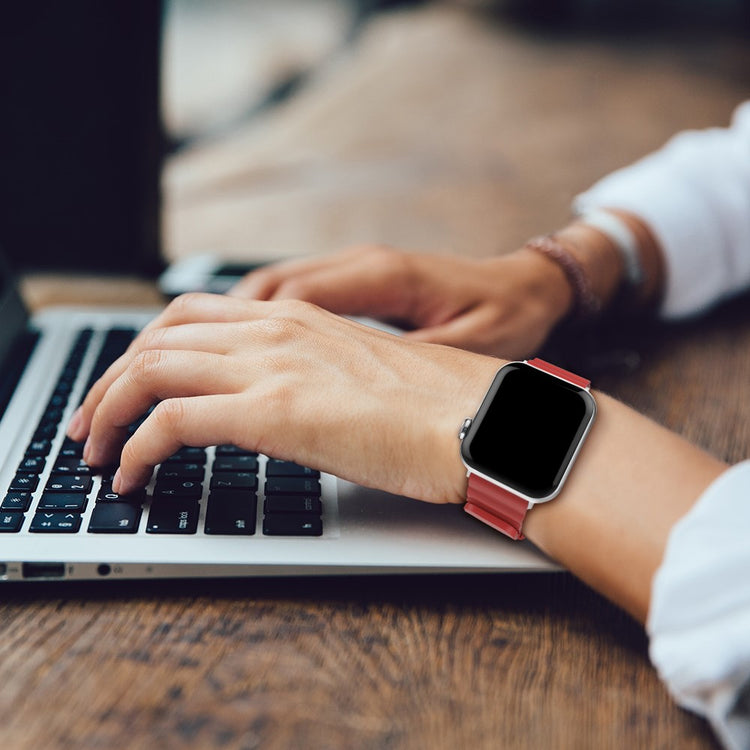 Rigtigt Slidstærk Silikone Universal Rem passer til Apple Smartwatch - Rød#serie_2