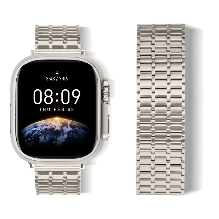 Vildt Fed Metal Universal Rem passer til Apple Smartwatch - Sølv#serie_4