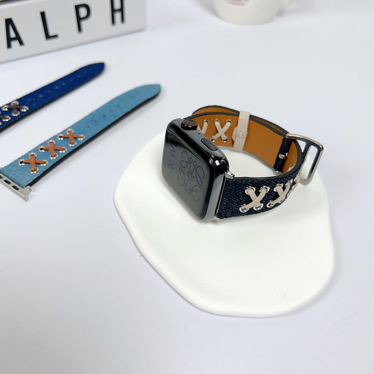 Mega Fed Metal Og Nylon Universal Rem passer til Apple Smartwatch - Sort#serie_1