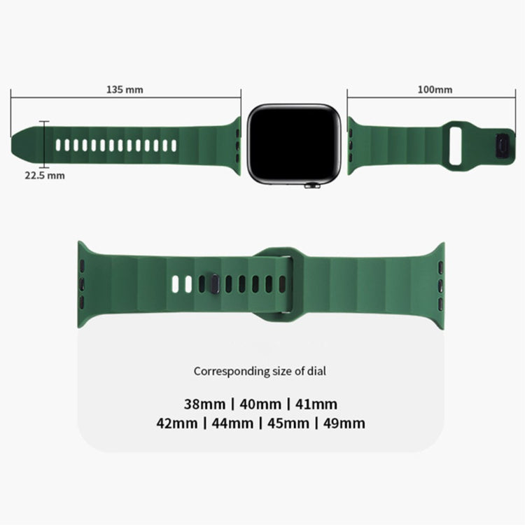 Apple Watch Series 9 45mm / Ultra 2 wavy style silicone strap - Grey#serie_13