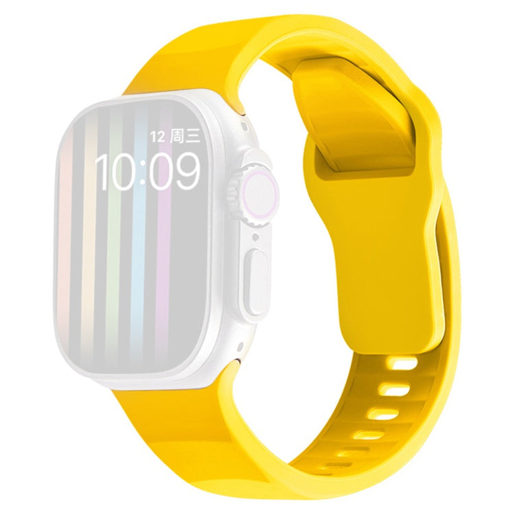 Apple Watch Series 9 45mm / Ultra 2 wavy style silicone strap - Yellow#serie_9