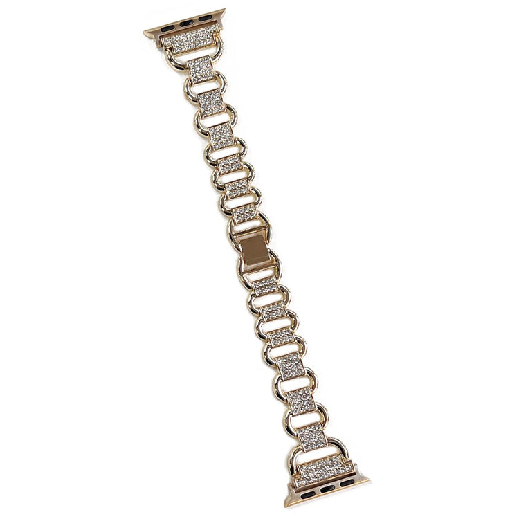 Apple Watch Series 9 45mm / Ultra 2 rhinestone décor metal strap -  Gold#serie_4