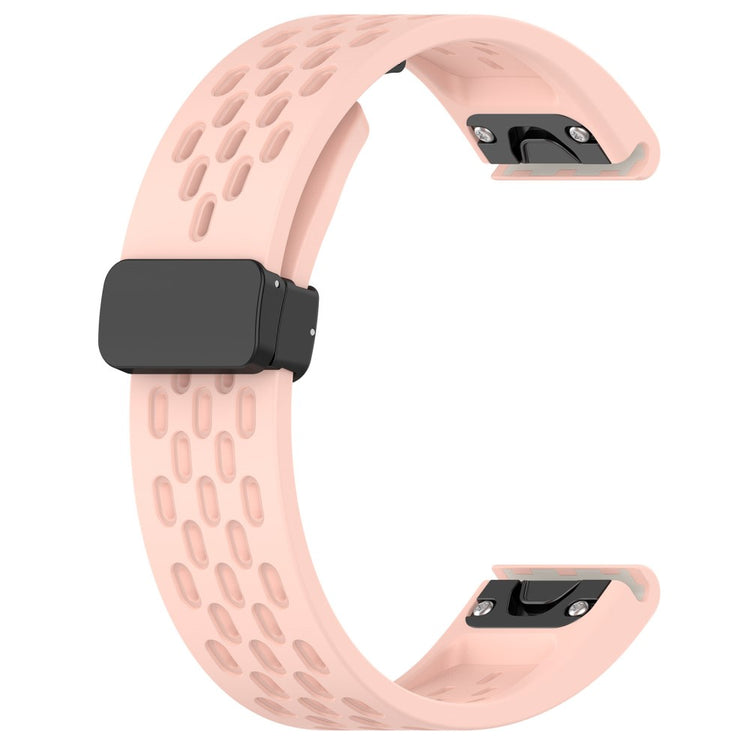 Glimrende Metal Og Silikone Universal Rem passer til Smartwatch - Pink#serie_6