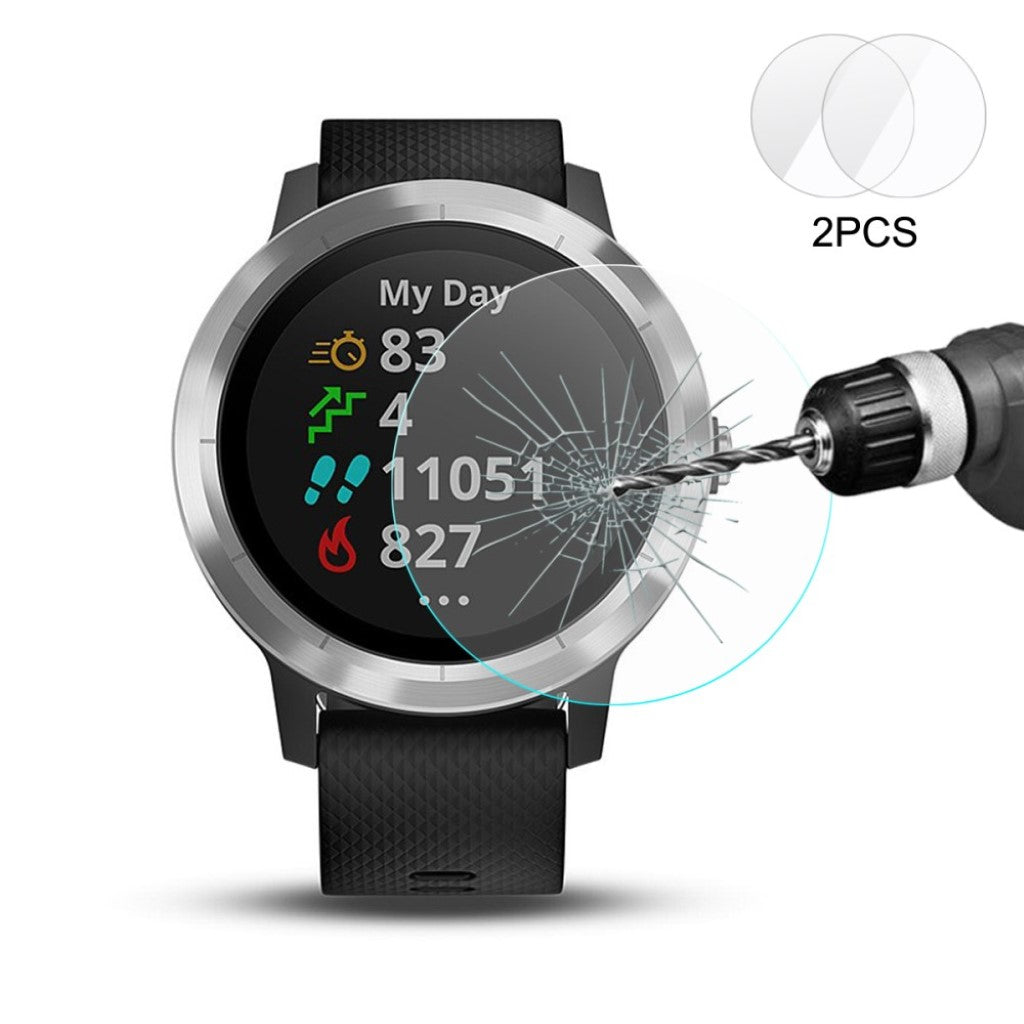 2stk Garmin Vivoactive 3 Hærdet Glas  9H Skærmbeskytter - Gennemsigtig#serie_050