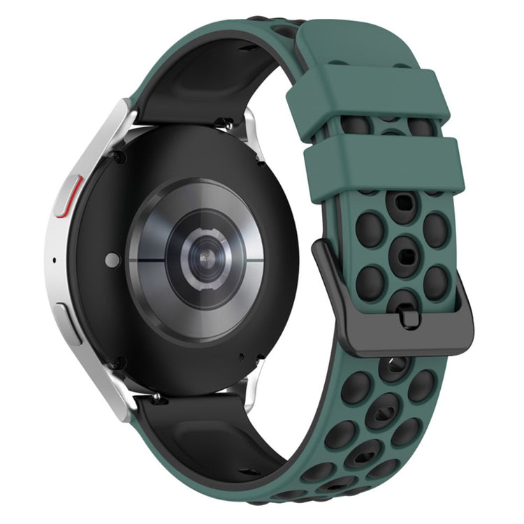 20mm Universal silicone watch strap - Olive Green / Black#serie_2