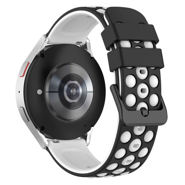 20mm Universal silicone watch strap - Black / White#serie_3