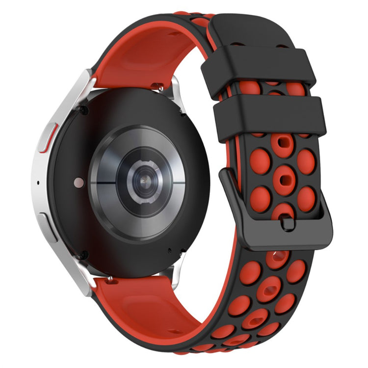 20mm Universal silicone watch strap - Black / Red#serie_4