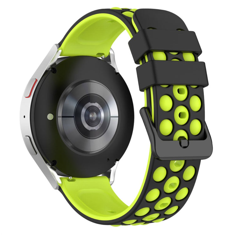 20mm Universal silicone watch strap - Black / Green#serie_6