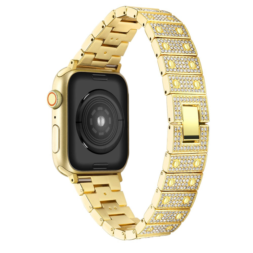 Rigtigt fed Apple Watch Series 7 41mm Metal og Rhinsten Rem - Guld#serie_1