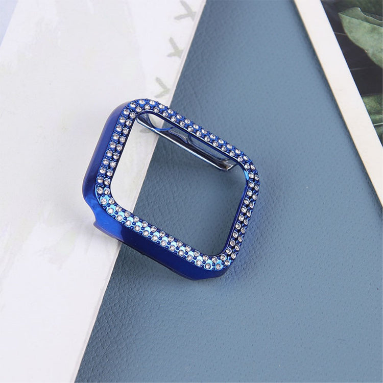 Apple Watch Series 7 41mm Beskyttende Plastik og Rhinsten Bumper  - Blå#serie_6